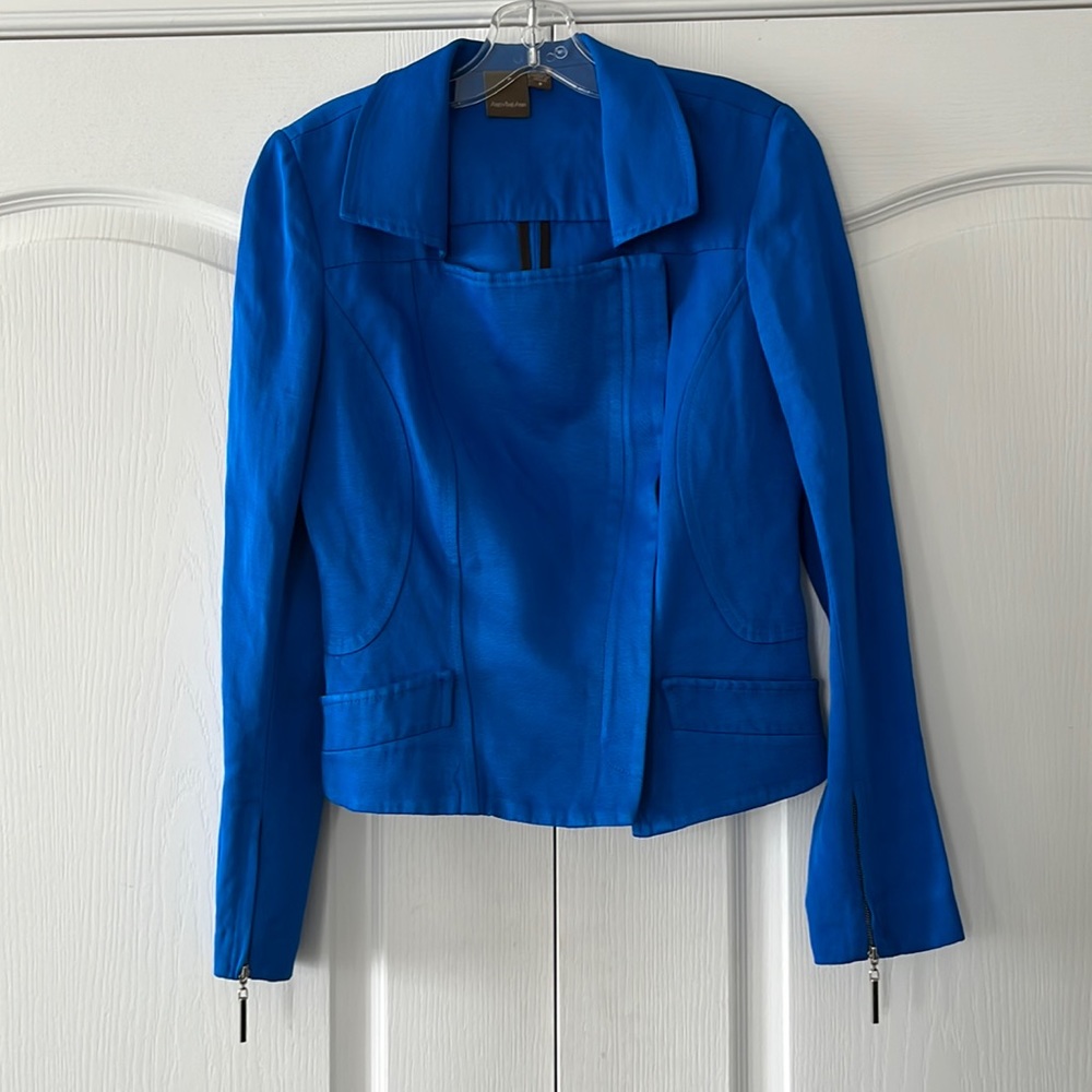 Beautiful bright royal blue Andy the Anh jacket.